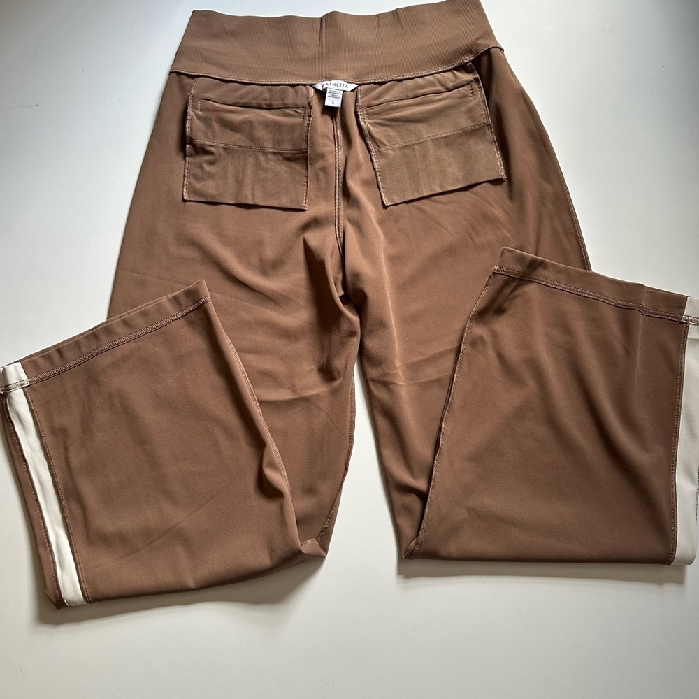 Athleta Brown and White Joggers with Sporty Stripes Size L - Picture 9 of 15